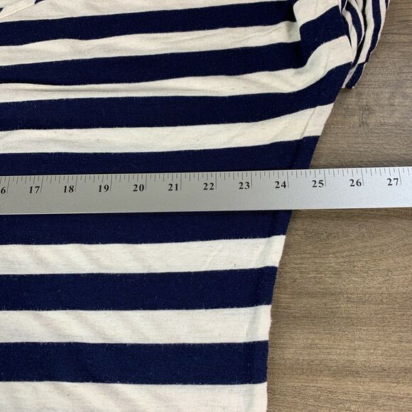 Maurices Womens Size Large Top Striped Blue & White Scoop Neck Lighweight - Picture 3 of 7